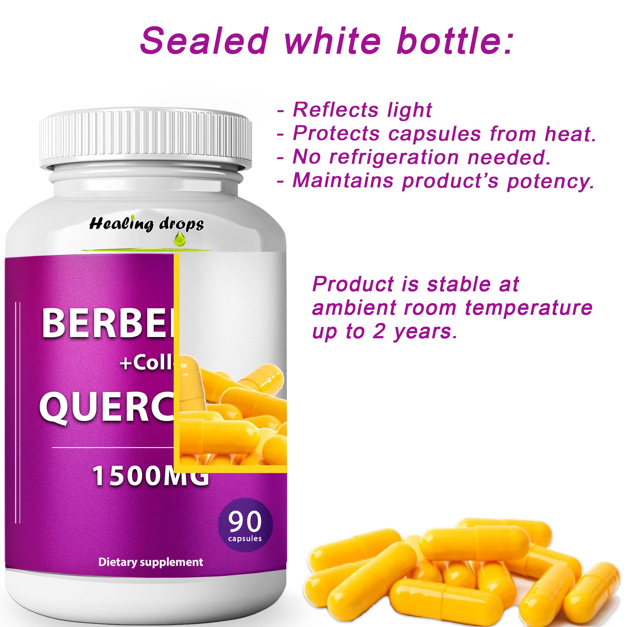 Berberine + Quercetin + Colloidal Gold & Citrus Bergamot - 90 capsules