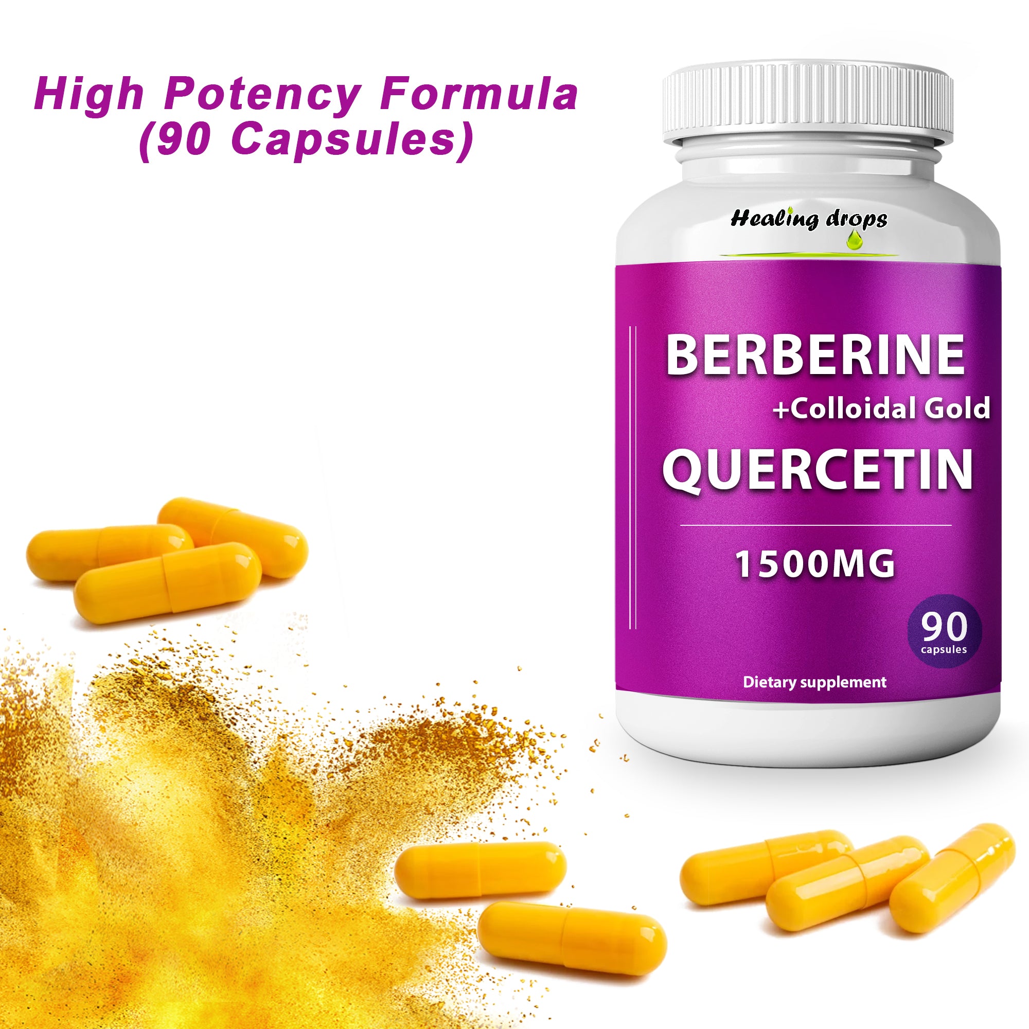 Berberine + Quercetin + Colloidal Gold & Citrus Bergamot - 90 capsules