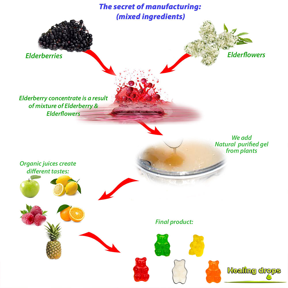 Elderberry Gummies with Zinc and Vitamin C - Sambucus Elderberry Gummies