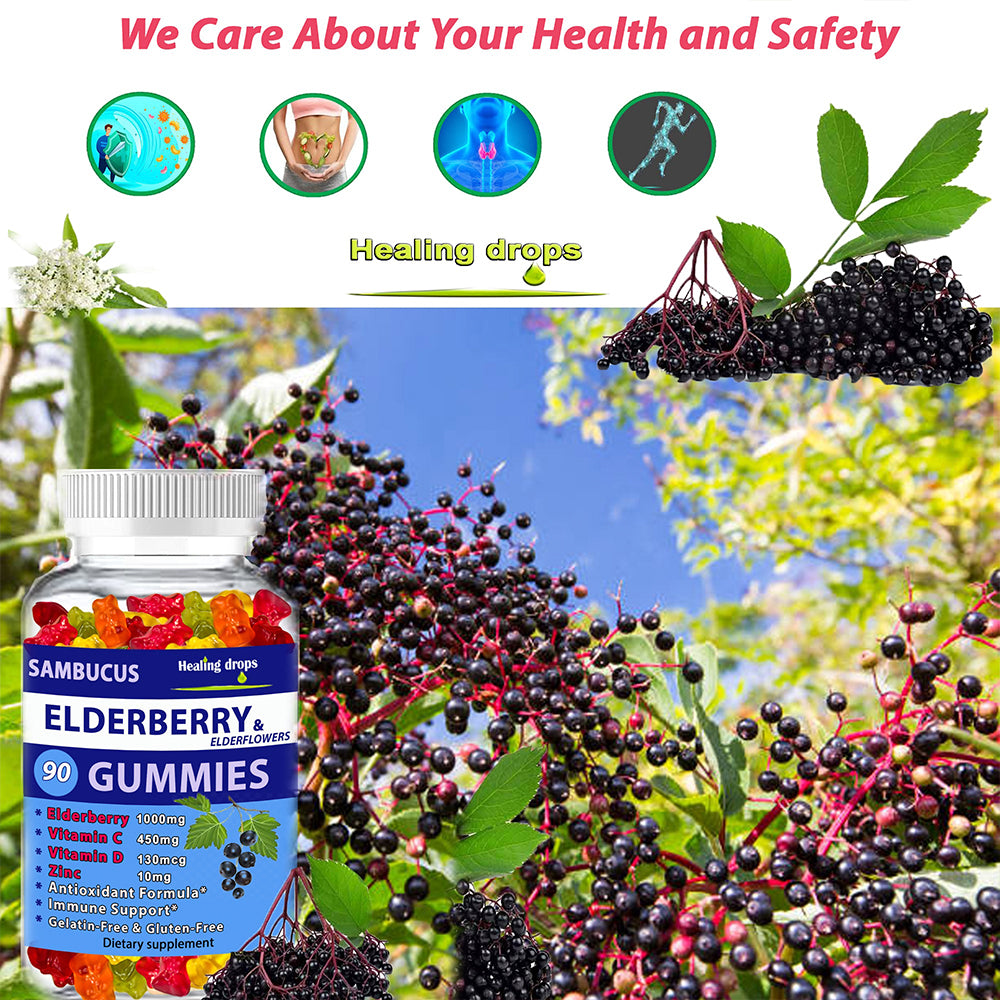 Elderberry Gummies with Zinc and Vitamin C - Sambucus Elderberry Gummies