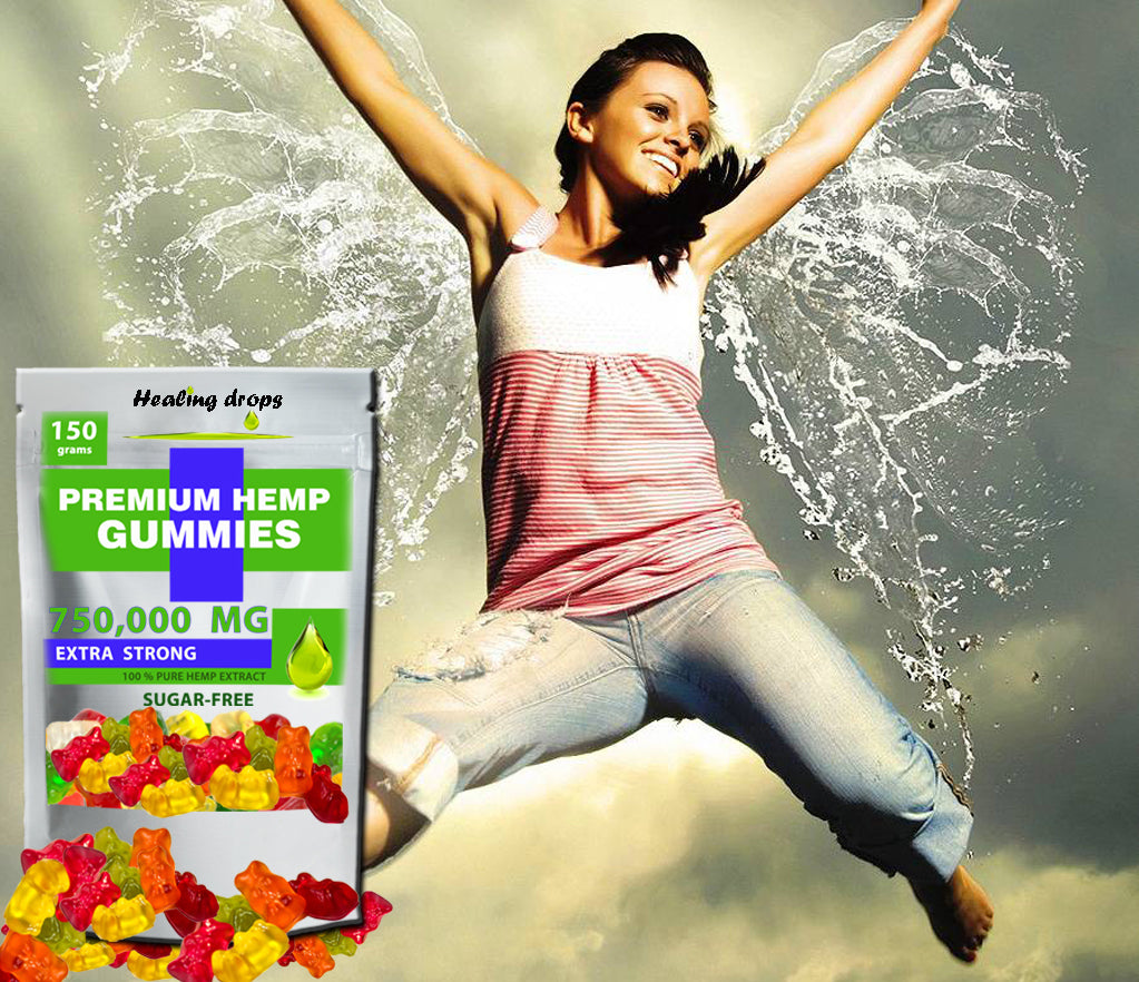 Hemp Gummy Bears 750,000mg Sugar-Free Premium Organic + Vitamins: C B D E + Omega 3 6 9