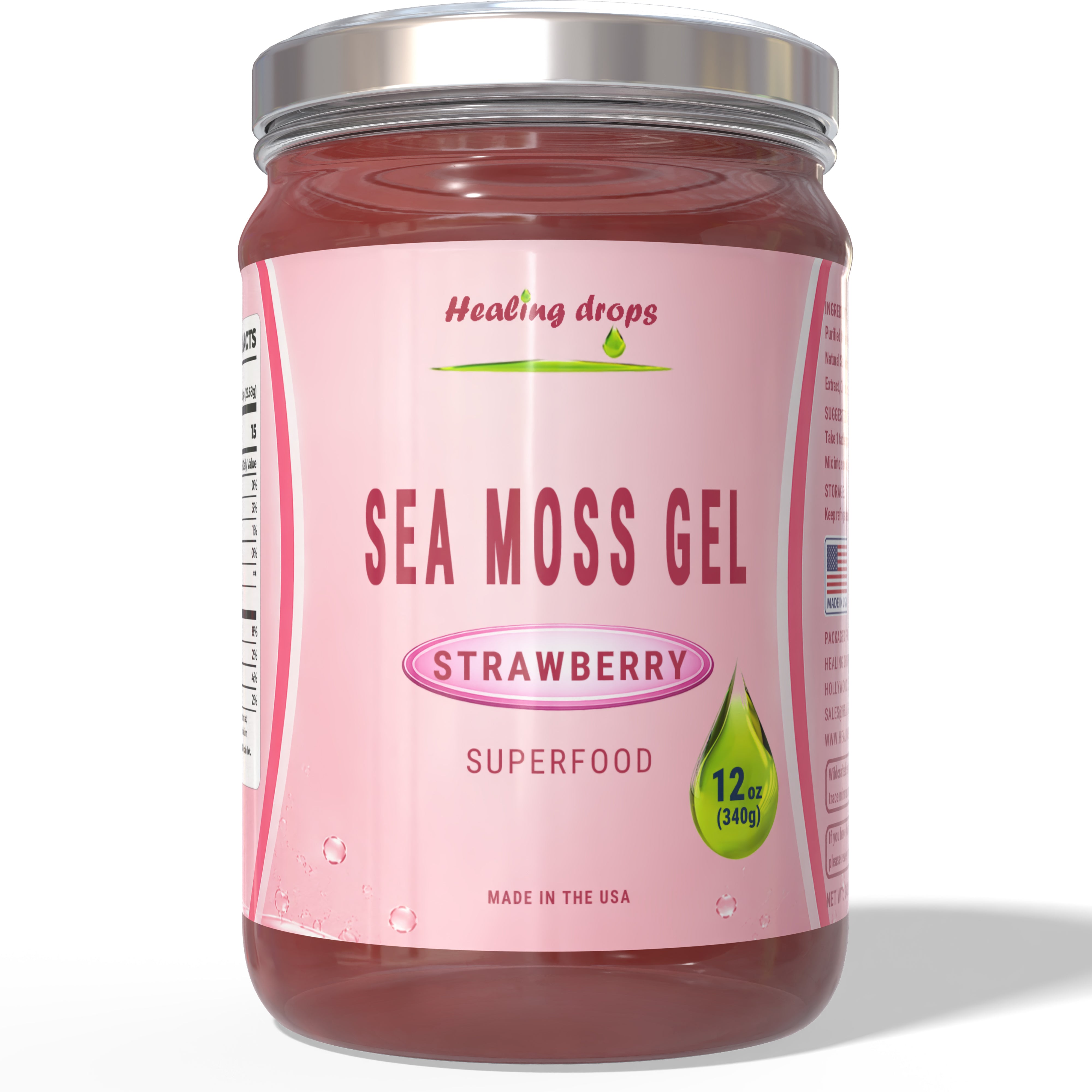 Sea Moss Gel Strawberry - Premium Superfood by Healing Drops