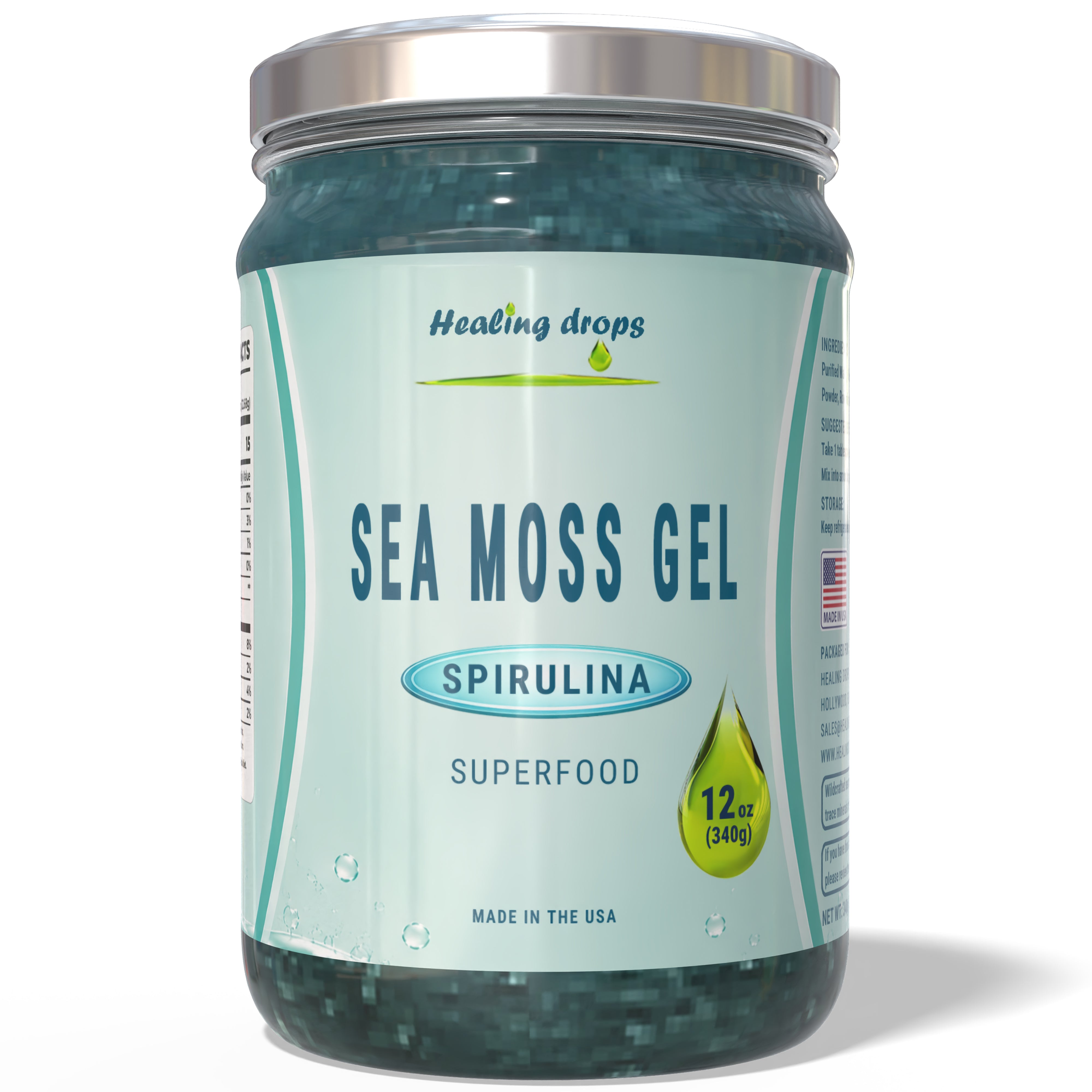 Sea Moss Gel Blue Spirulina- Premium Superfood Blend by Healing Drops