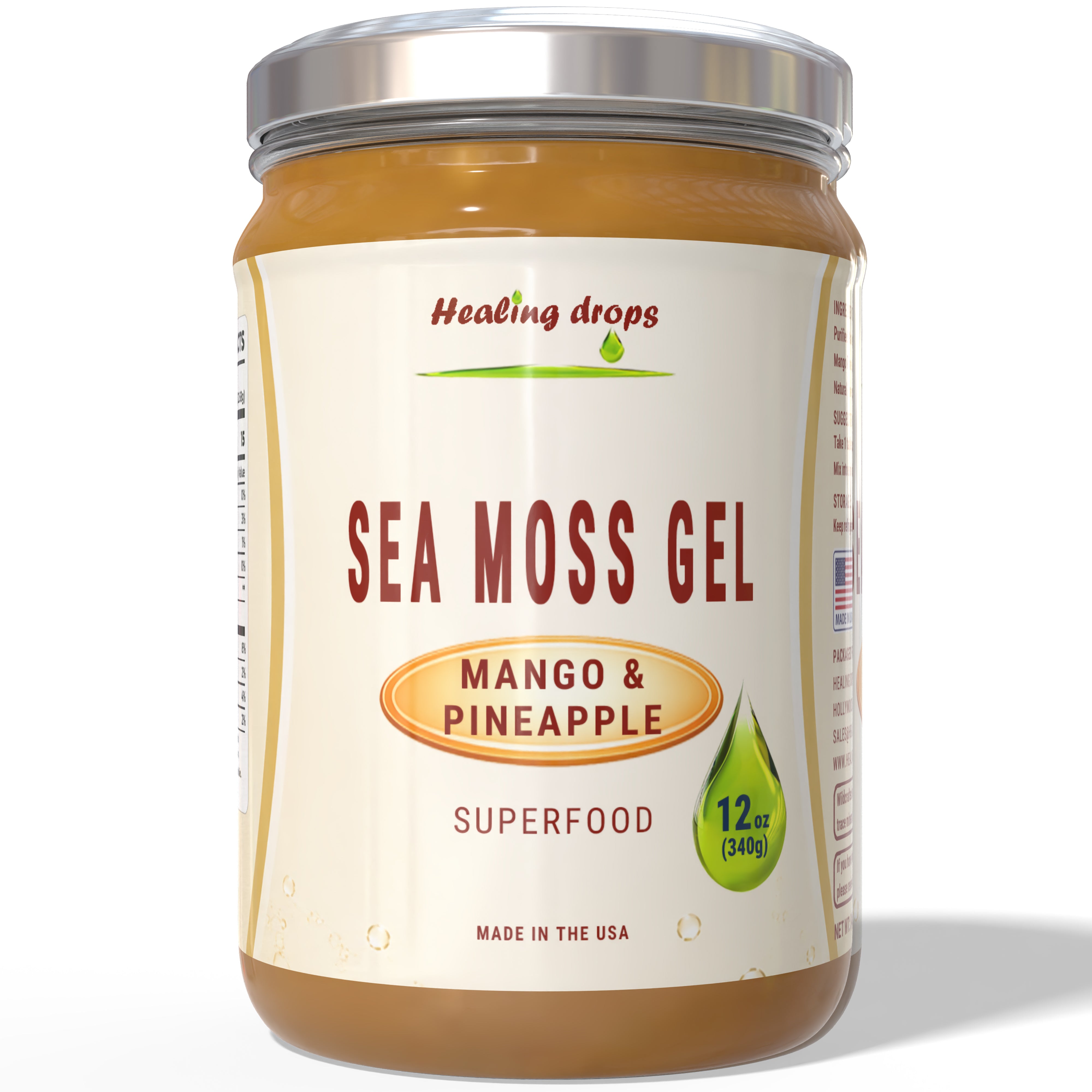 Sea Moss Gel Mango and Pineapple - Premium Superfood by Healing Drops