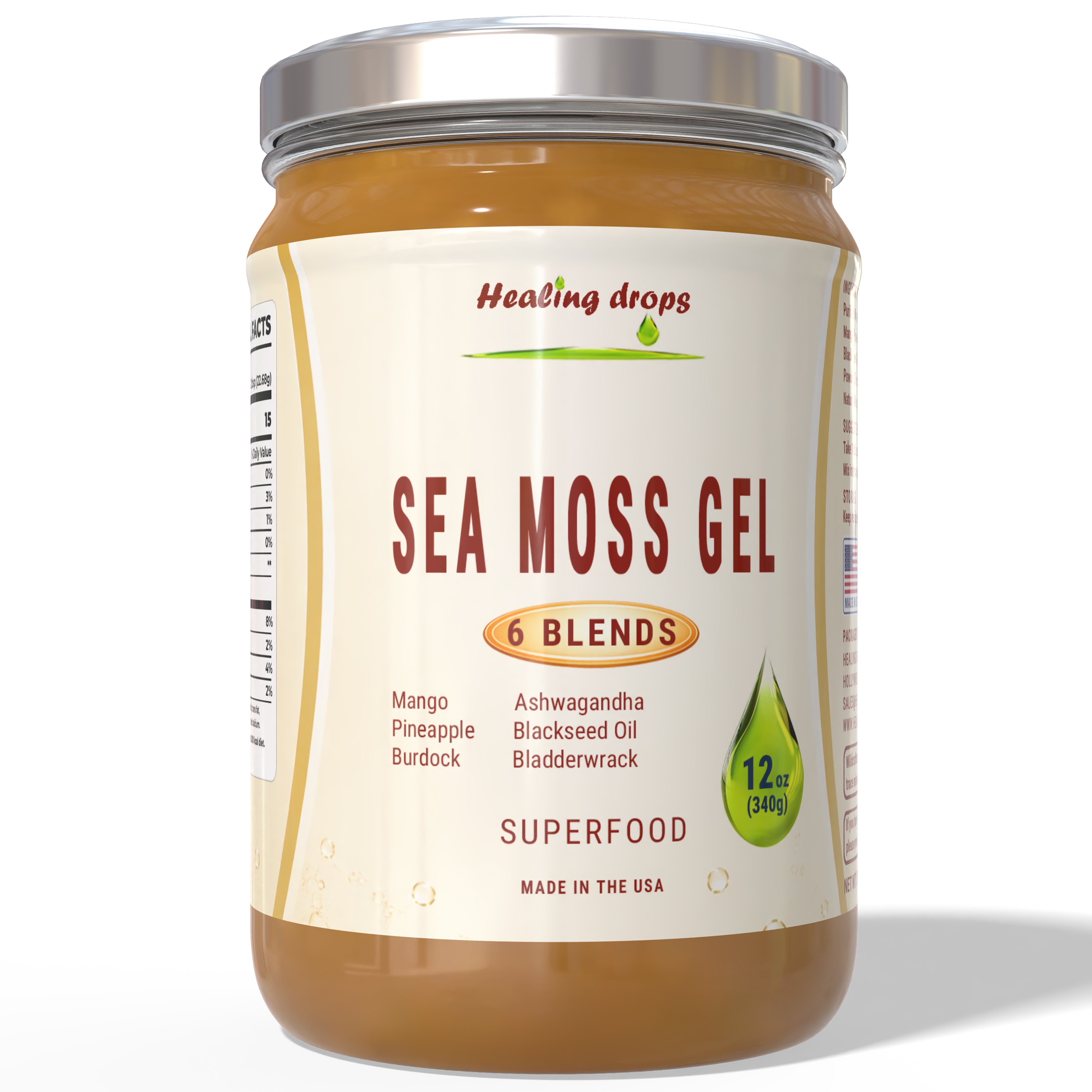 Sea Moss Gel Mango Pineapple 6 Blends- Premium Superfood Blend Healing Drops