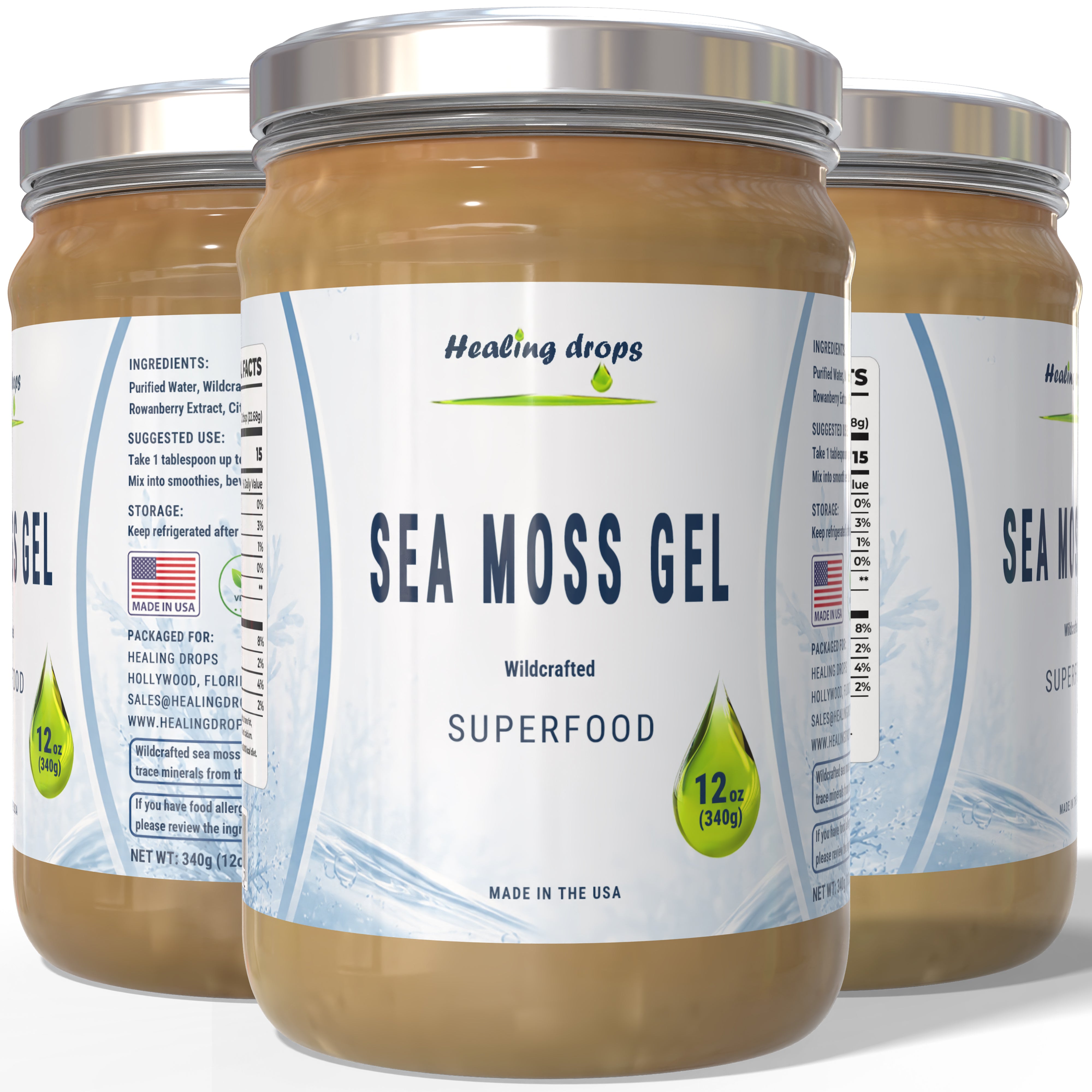Healing Drops Sea Moss Gel (Original) - Superfood Blend | Premium