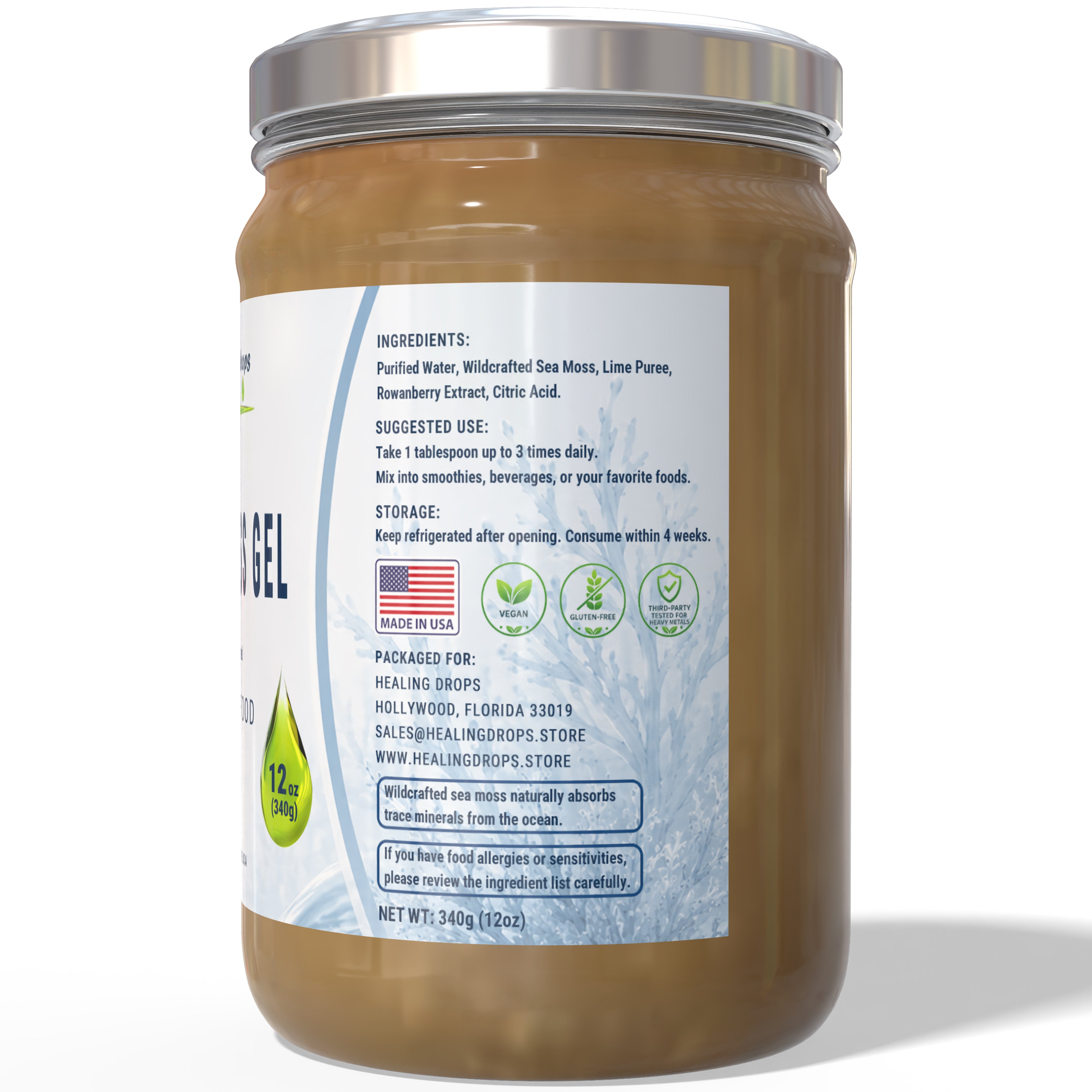 Healing Drops Sea Moss Gel (Original) - Superfood Blend | Premium