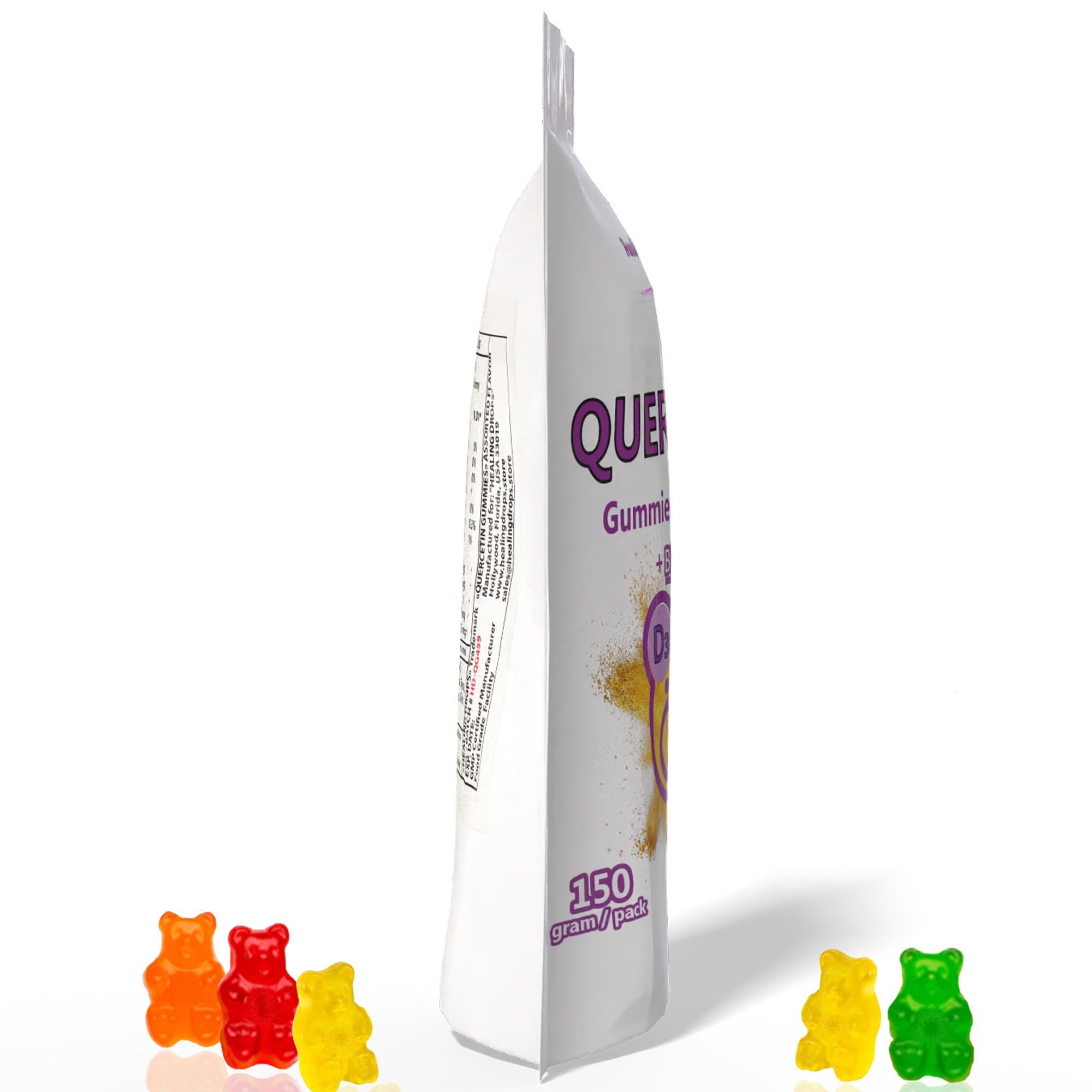 HEALING DROPS Quercetin with Bromelain Gummies - Vitamin C + Zinc + Vitamin D3 - Quercetin 500mg Gummies for Kids and Adults