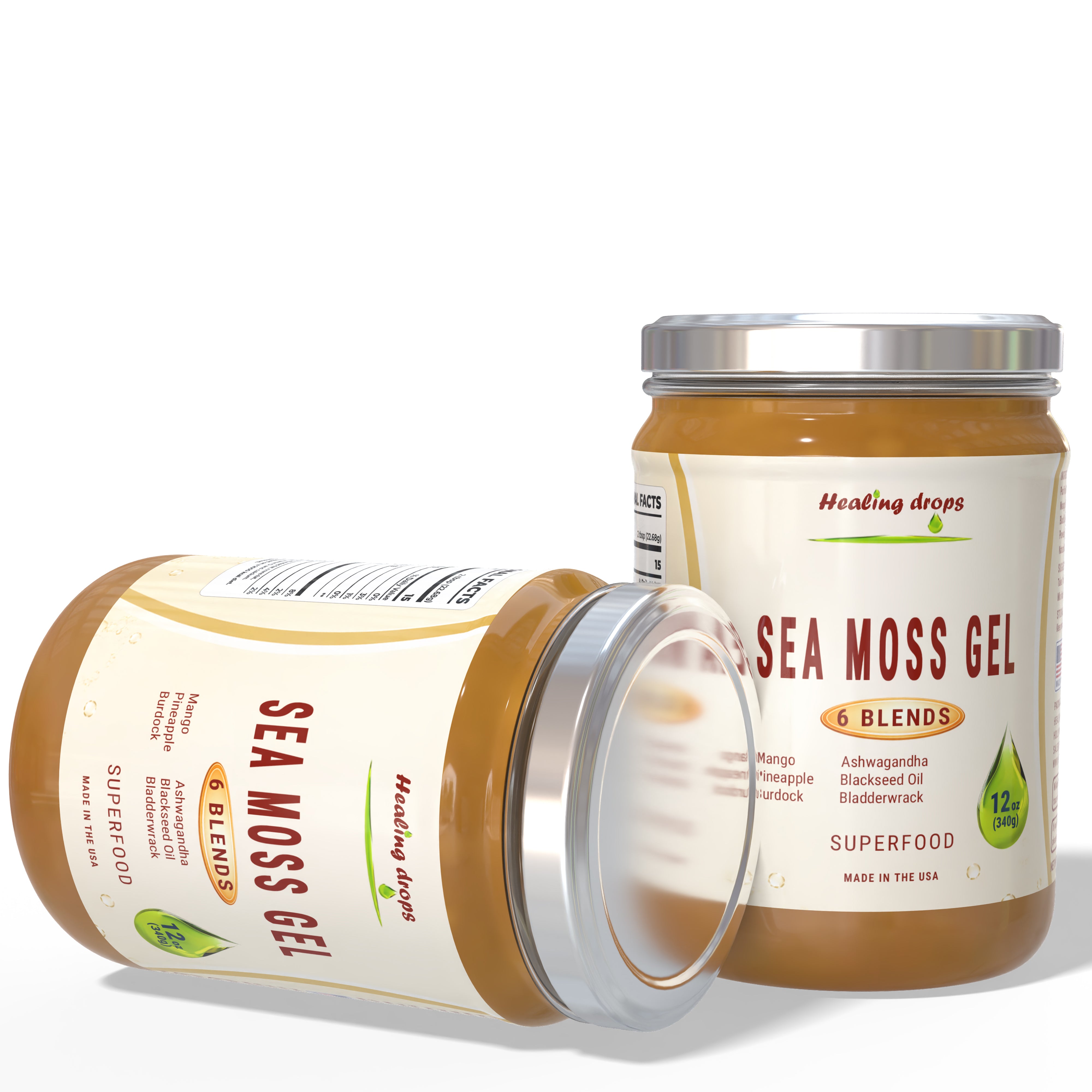 Sea Moss Gel Mango Pineapple 6 Blends- Premium Superfood Blend Healing Drops