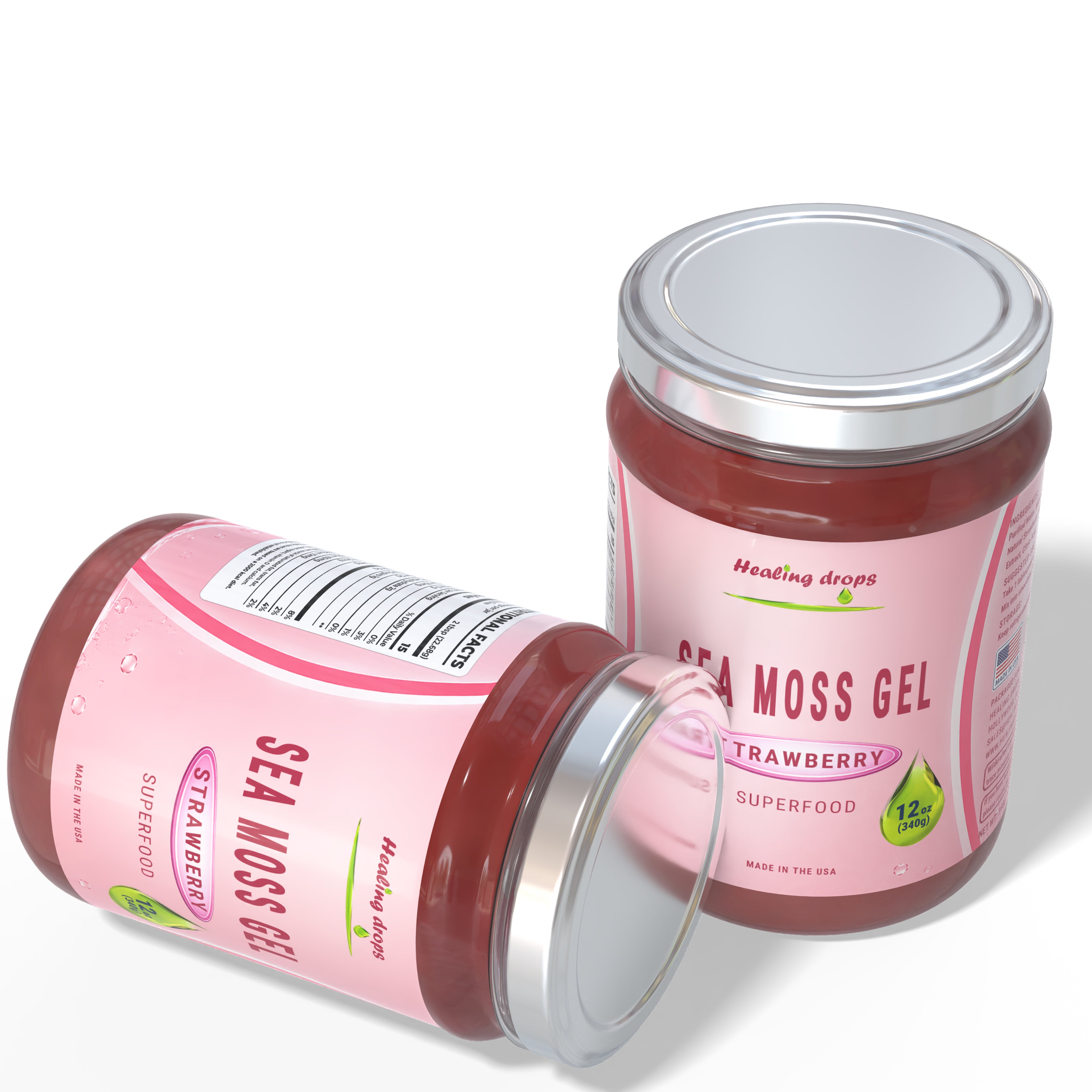 Sea Moss Gel Strawberry - Premium Superfood by Healing Drops