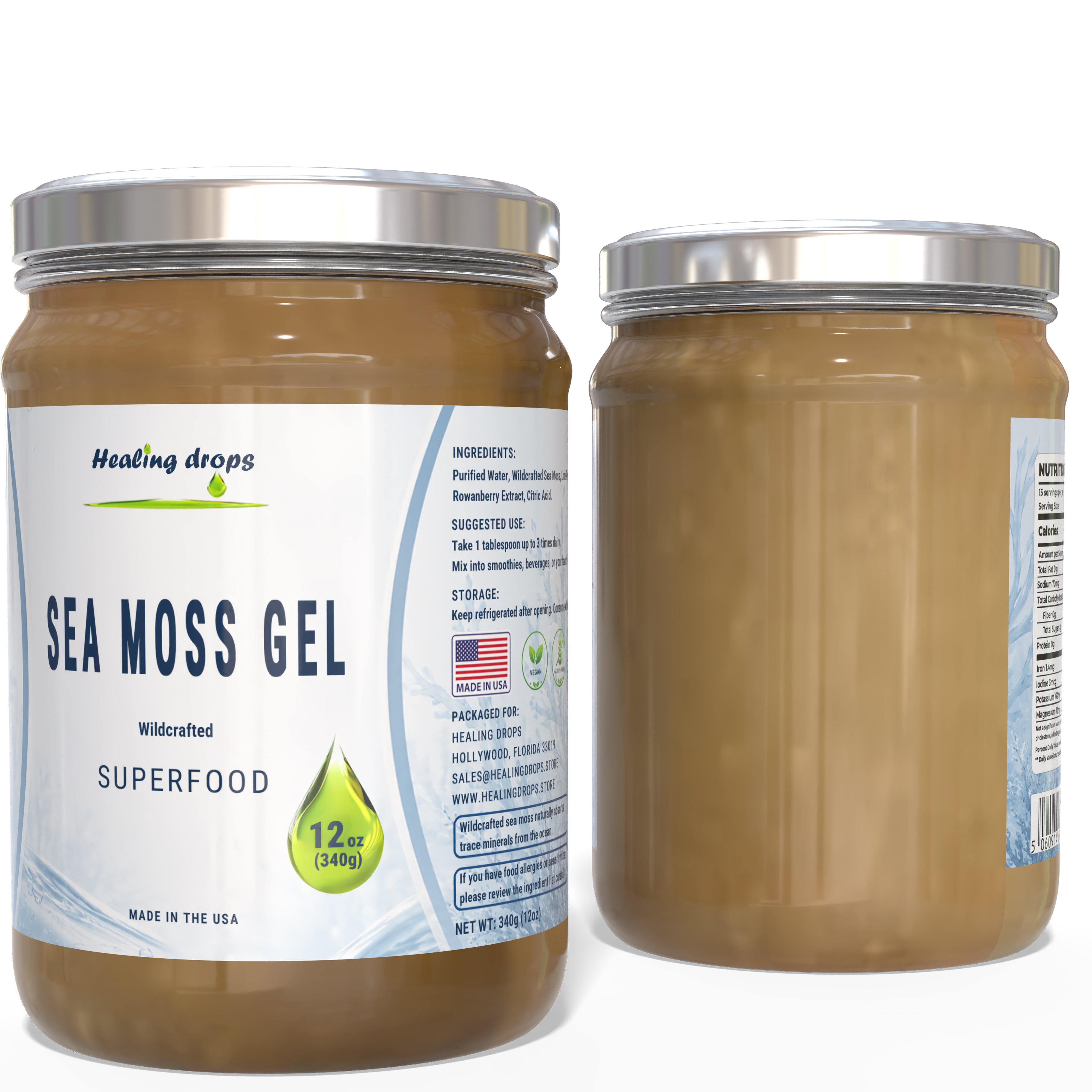 Healing Drops Sea Moss Gel (Original) - Superfood Blend | Premium