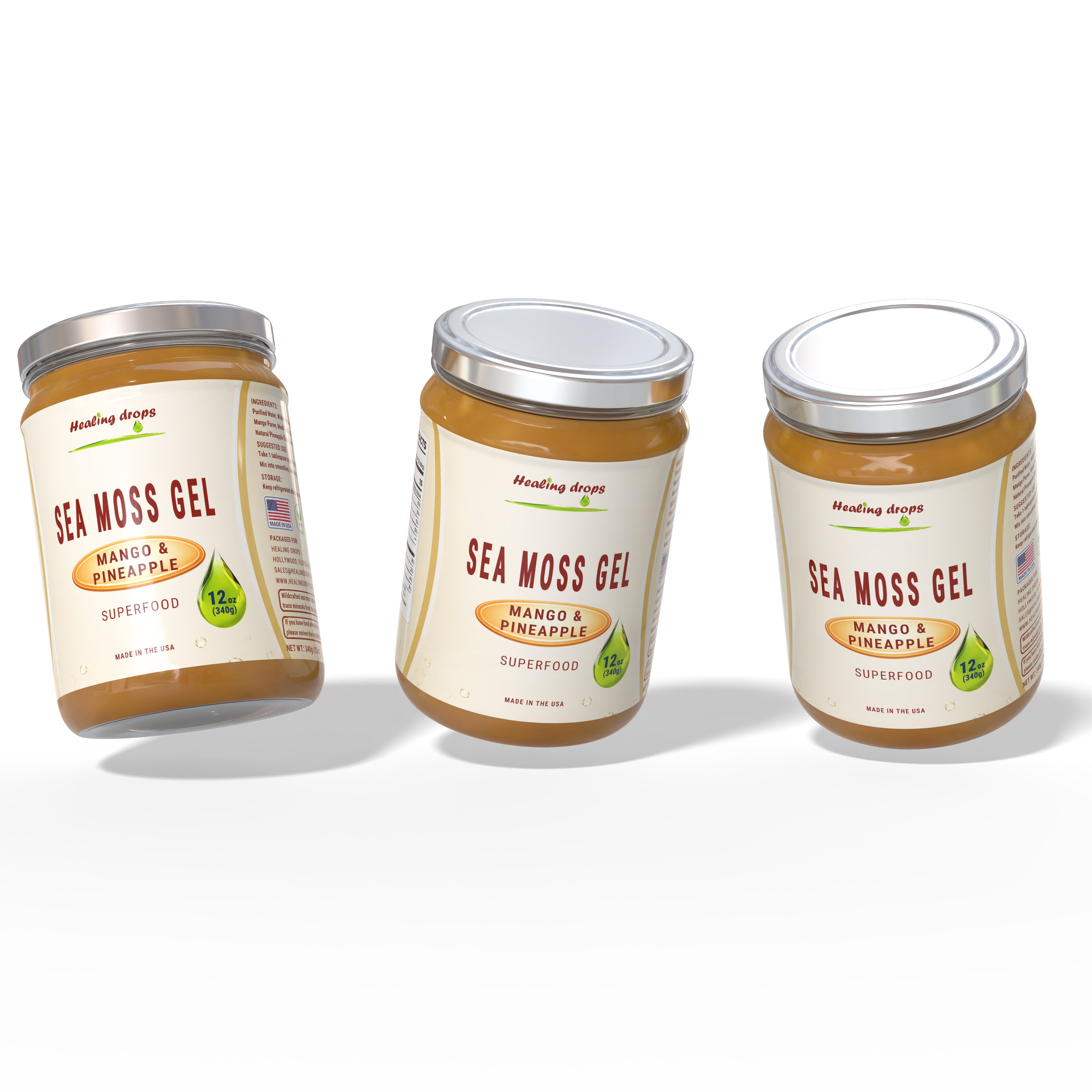 Sea Moss Gel Mango and Pineapple - Premium Superfood by Healing Drops