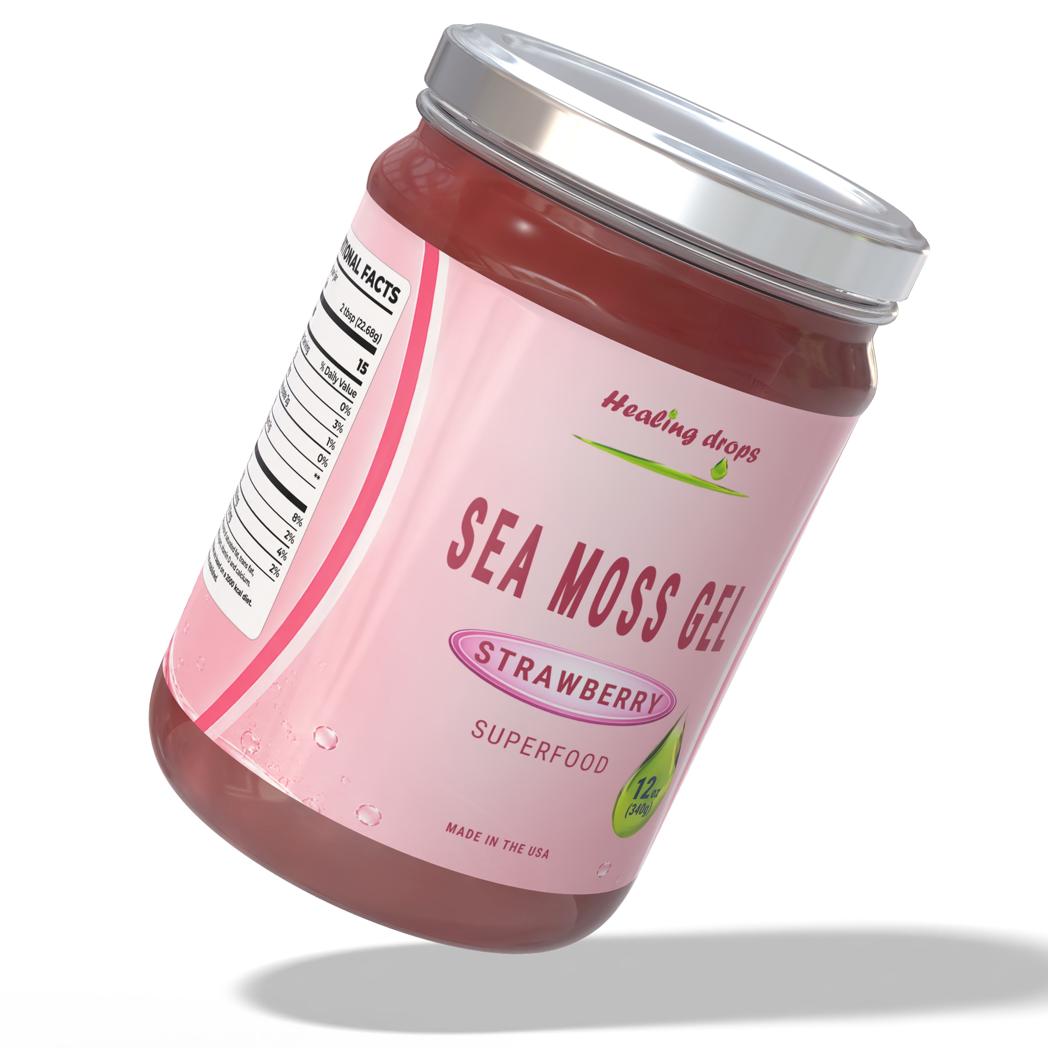 Sea Moss Gel Strawberry - Premium Superfood by Healing Drops
