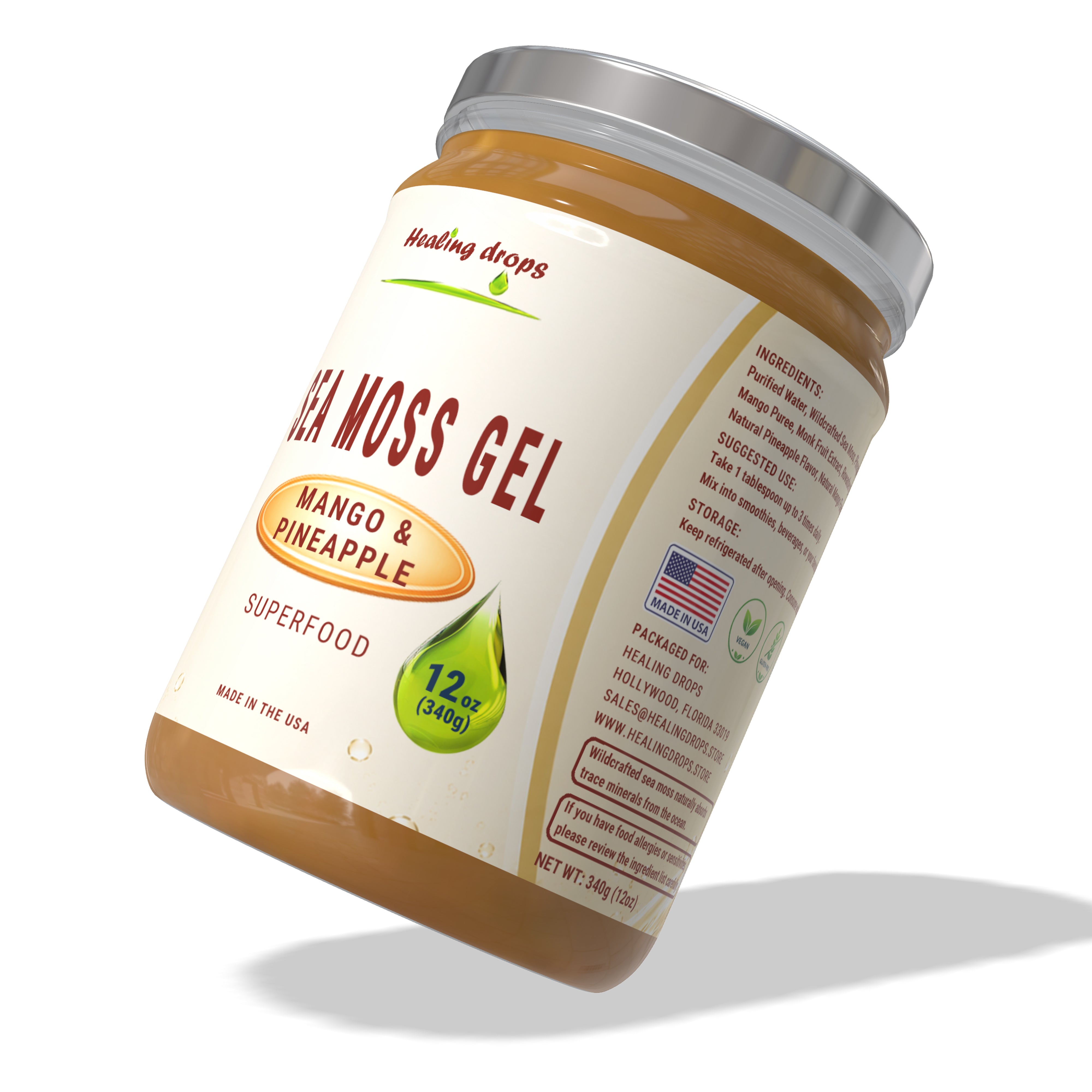 Sea Moss Gel Mango and Pineapple - Premium Superfood by Healing Drops