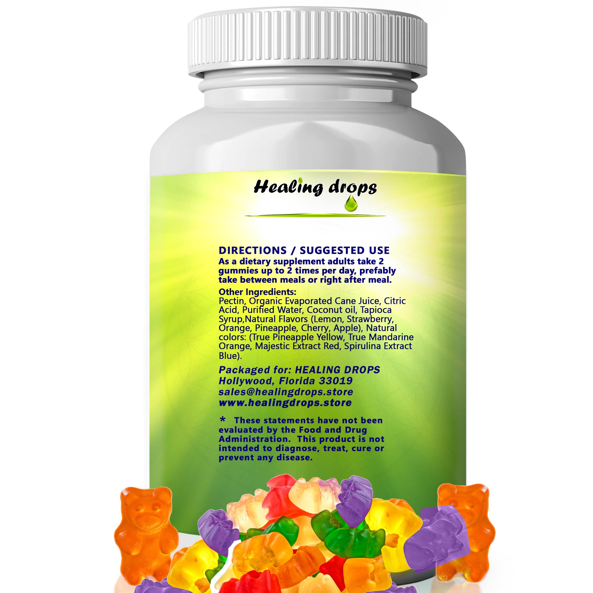 NAD+ Gummies - Nicotinamide adenine dinucleotid 750mg - NAD+ capsules alternative by Healing Drops