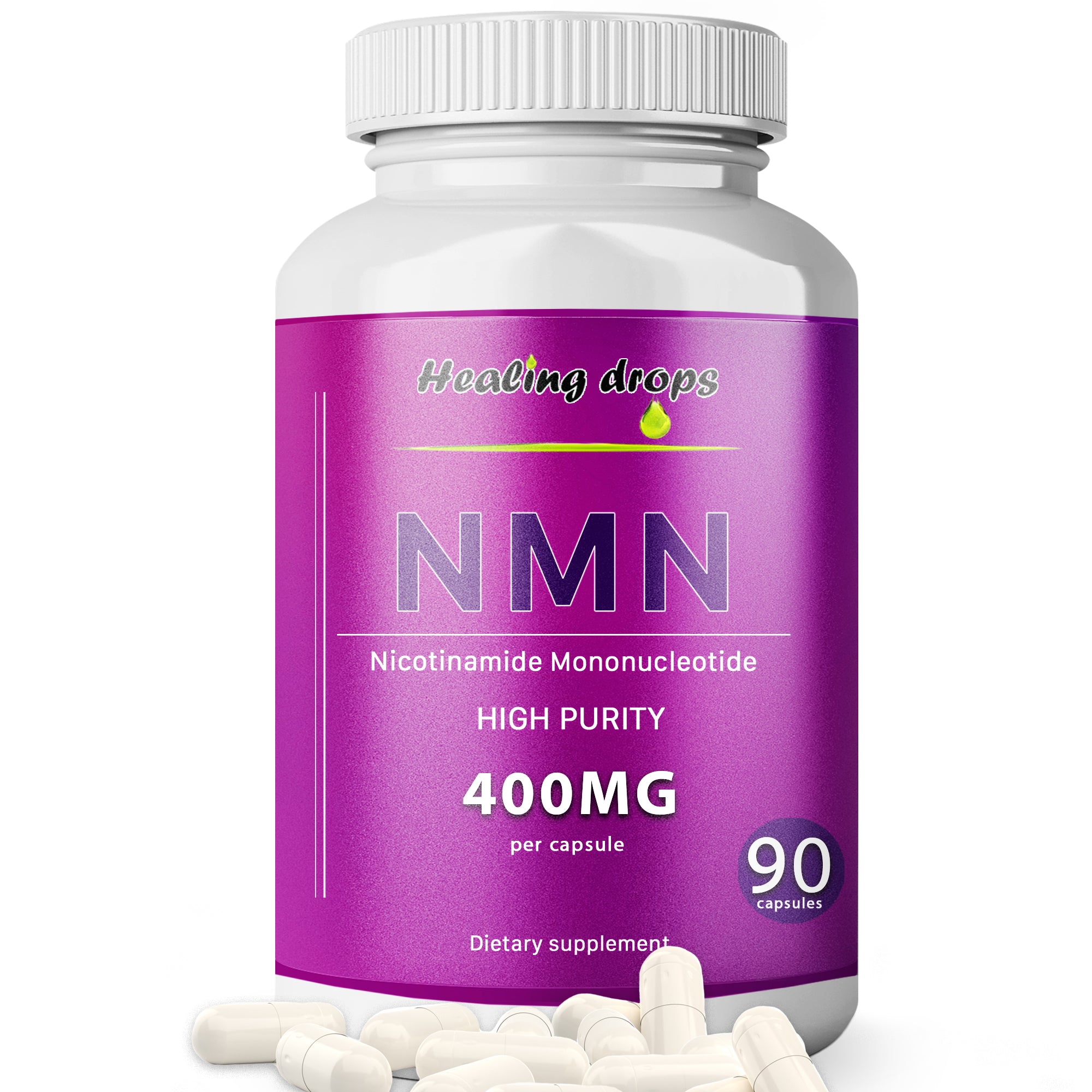 NMN Nicotinamide Mononucleotide Capsules 360mg – High Purity Stabilized Form 99% NMN (90 Capsules) Healing Drops - for NAD+ Muscles & Cellular Energy Metabolism - NMN Supplement