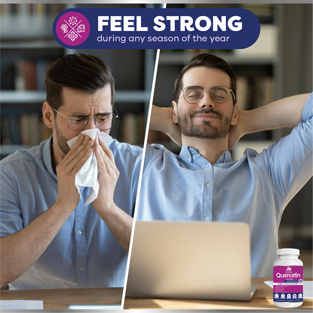 Quercetin Gummies by BioVitalica - Quercetin with Bromelain Vitamin C and Zinc & Elderberry + Vitamin D3 - 5 in 1 Immune Support - for Kids and Adults